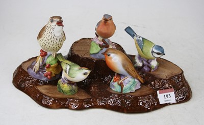 Lot 193 - A collection of five Royal Worcester bird...