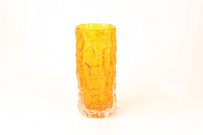 Lot 229 - A Whitefriars style orange tinted glass bark...