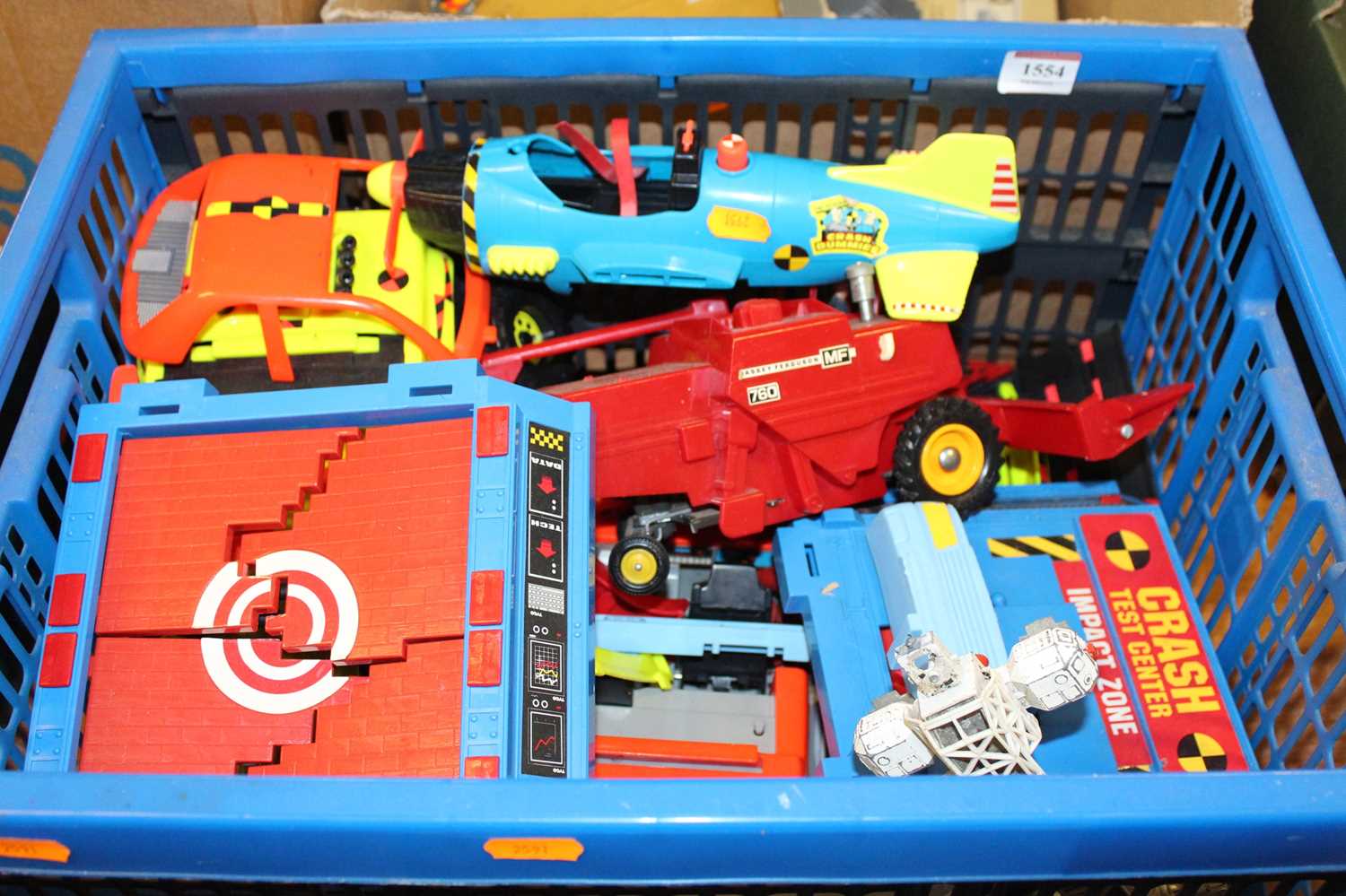 Lot 1554 - One box of crash test dummies plastic mixed...