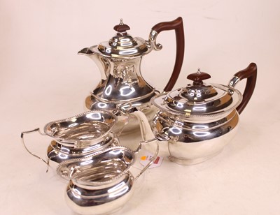 Lot 236 - A 1960s/70s harlequin silver four-piece tea...