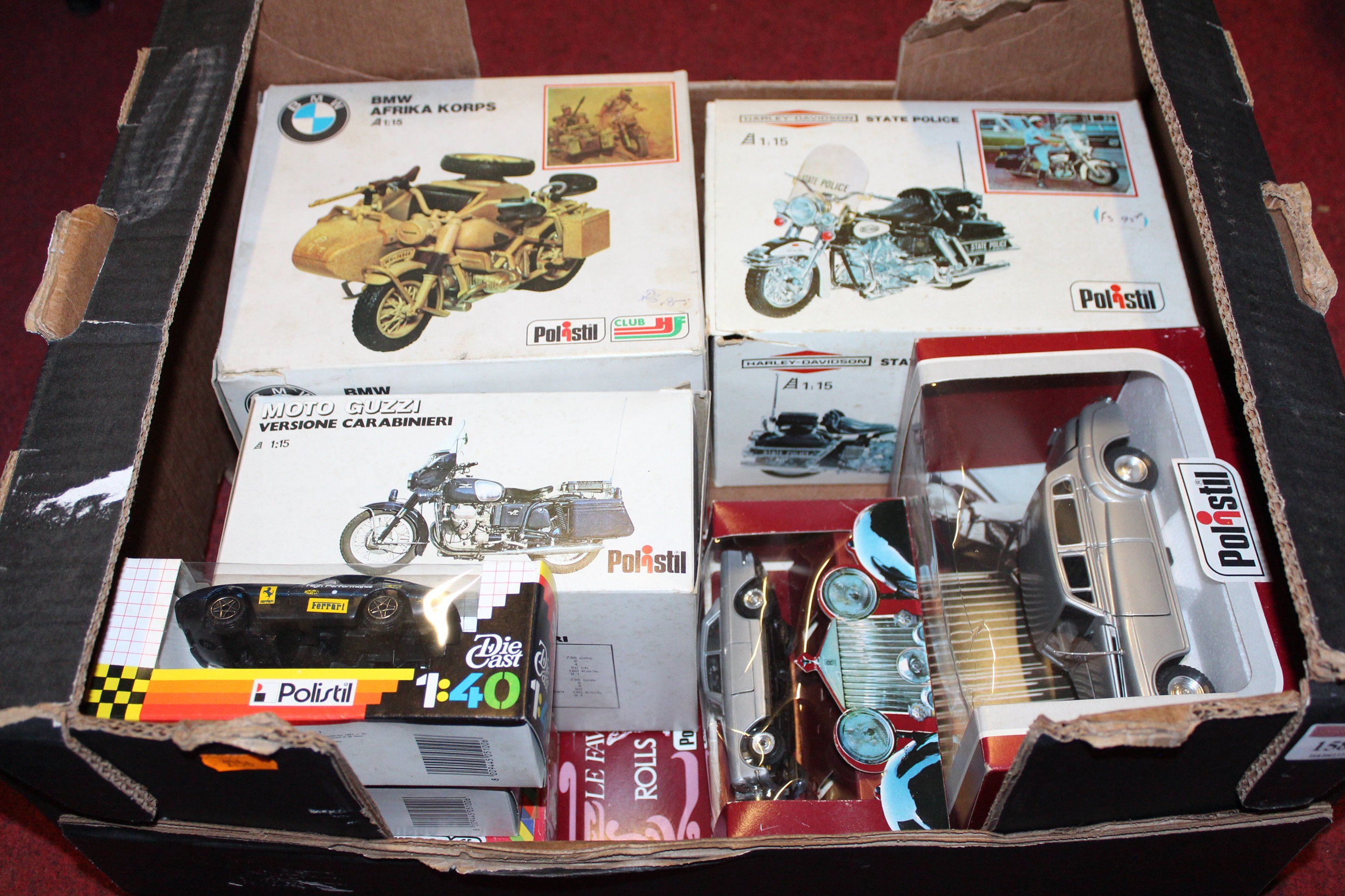 Lot 1581 A tray of mixed Polistil motorcycles and