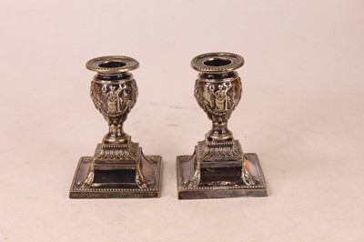 Lot 241 - A pair of Victorian silver plated dwarf table...
