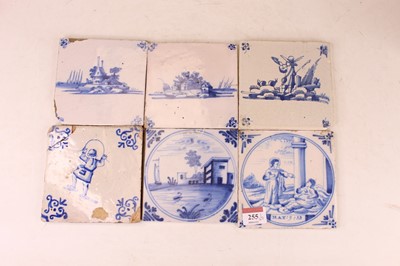 Lot 255 - A collection of six 18th/19th century Delft...