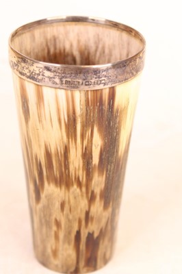 Lot 286 - A late Victorian horn beaker, having a silver...