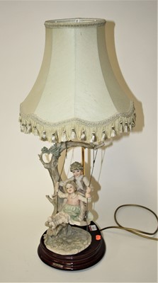 Lot 256 - A Naples Bruno Merli figural table lamp,...