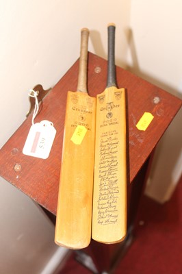 Lot 539 - A Hunts County cricket bat signed by Geoffrey...