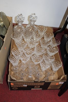 Lot 181 - A box of cut glassware, two cut glass...