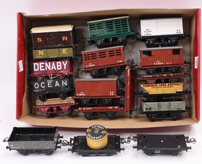 Lot 363 - Fourteen unboxed Hornby goods wagons and two...