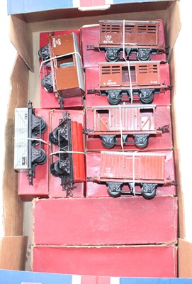 Lot 365 - Hornby post-war boxed wagons: No.2 Goods van...