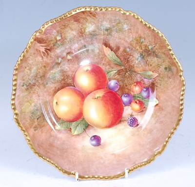Lot 2037 - A Royal Worcester porcelain cabinet plate,...