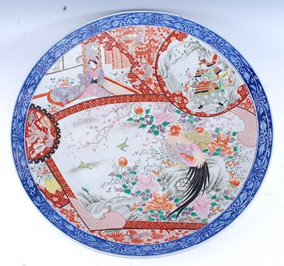 Lot 2465 - A Japanese Meiji period charger, enamel...