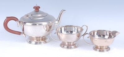 Lot 2176 - A George V silver three-piece tea set,...
