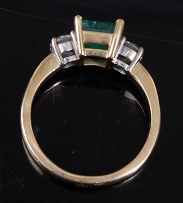 Lot 2299 - An 18ct yellow and white gold, emerald and...