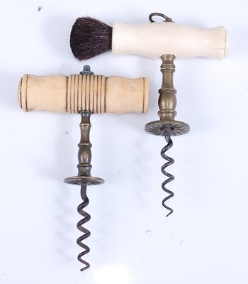 Lot 2286 - A 19th century direct-pull corkscrew, having...