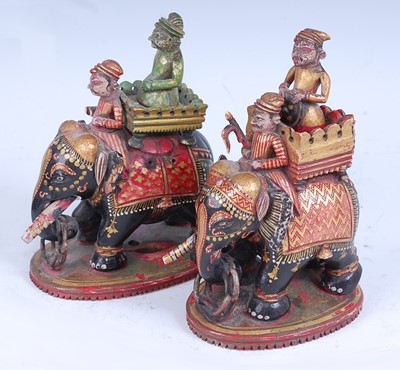Lot 2461 - * A pair of 19th century Indian carved and...