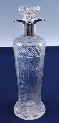 Lot 2276 - A George V decanter, the clear glass body...