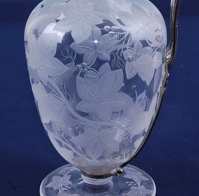 Lot 2277 - A Victorian claret jug, the clear glass body...