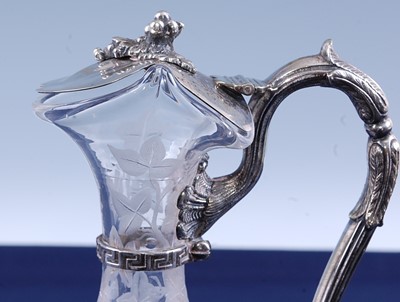 Lot 2277 - A Victorian claret jug, the clear glass body...