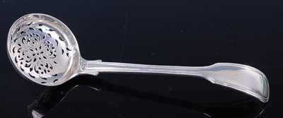 Lot 2110 - A Victorian silver sauce ladle, in the Fiddle...