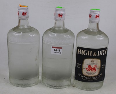 Lot 1441 - High & Dry London dry gin, 75cl, 40%, three...