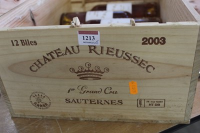 Lot 1213 - Château Rieussec, 2003, 1er grand cru classe...