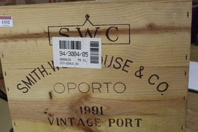 Lot 1332 - Smith Woodhouse & Co vintage port, 1991,...