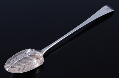 Lot 2115 - A George III silver straining spoon, in the...
