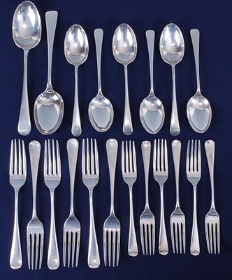 Lot 2121 - A harlequin part suite of silver cutlery, in...