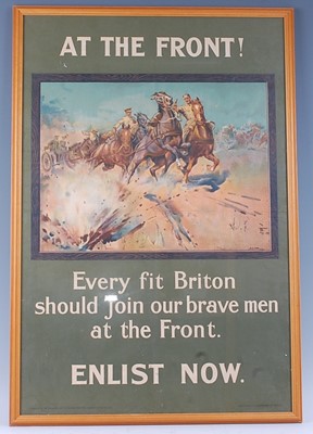 Lot 147 - A WW I recruitment poster "At The Front! Every...