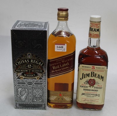 Lot 1448 - Johnnie Walker Red Label old Scotch whisky,...