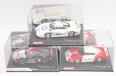 Lot 1461 - 3 boxed Carrera 1/32 scale Porsche 911 GT1...