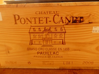 Lot 1079 - Château Pontet-Canet, 2008, Pauillac, twelve...