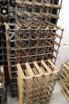 Lot 1541 - Assorted modern wooden wine racks; together...