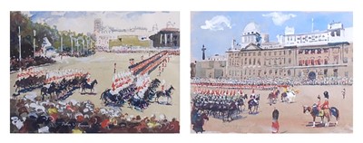 Lot 2515 - John V Emms (Brit. C20th) - Pair; Trooping of...