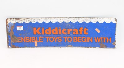 Lot 1488 - Original 1950s Kiddicraft Tin Sign, orange on...