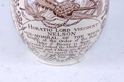 Lot 154 - An early 19th century Nelson commemorative jug,...