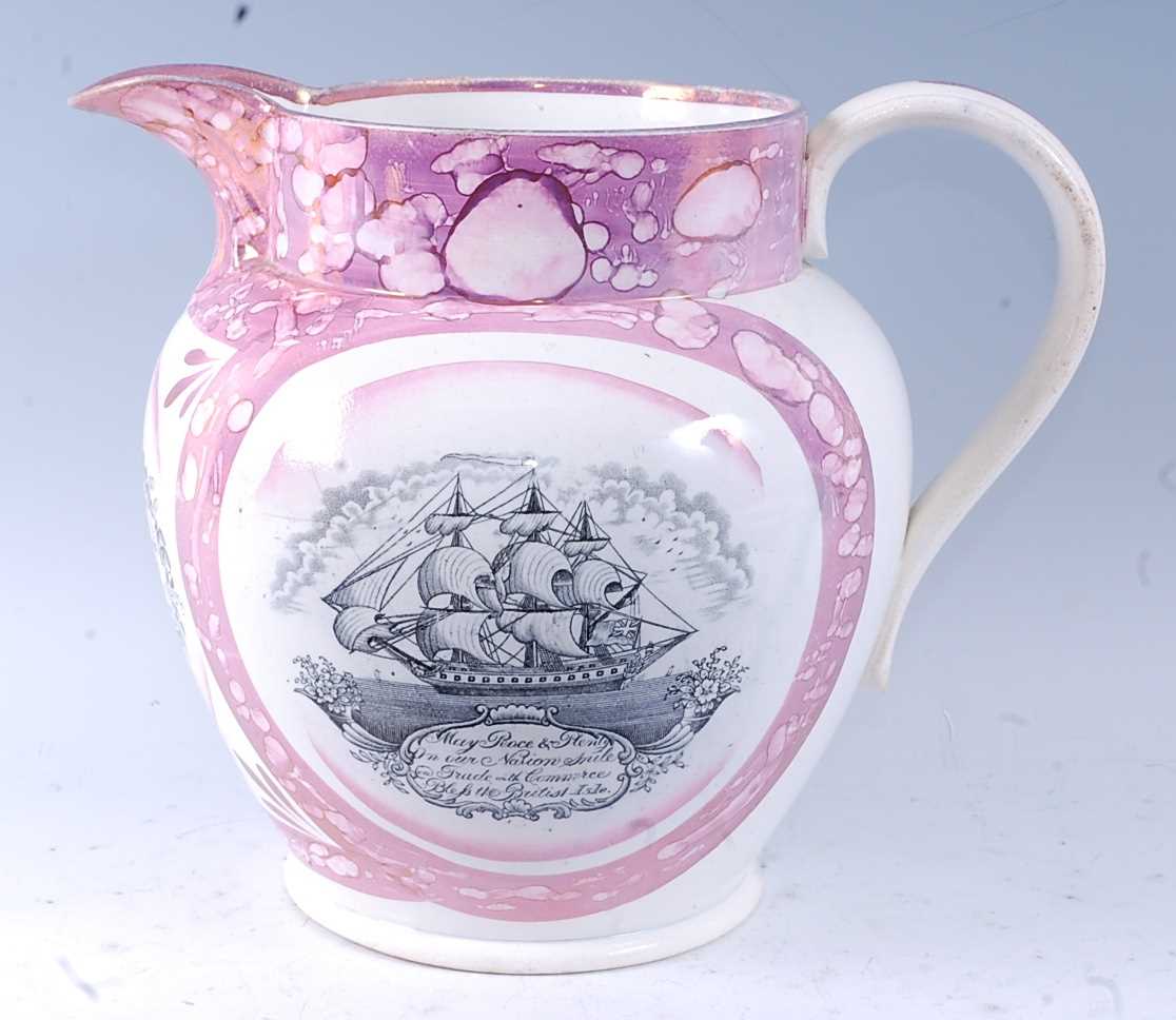 Lot 156 - A large 19th century Sunderland lustre jug,...