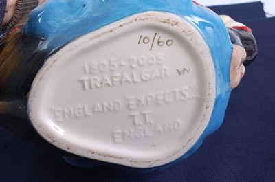 Lot 159 - A Battle of Trafalgar commemorative teapot,...
