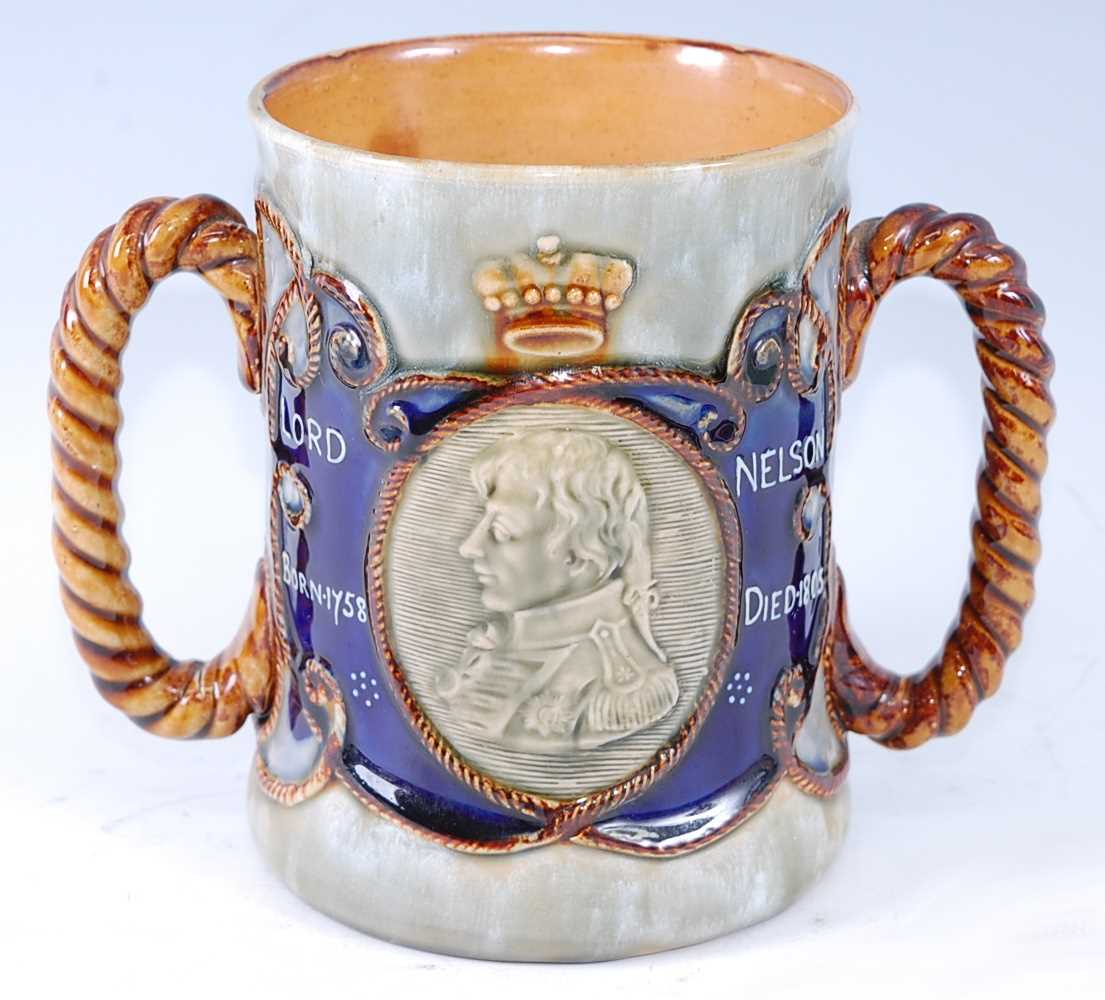 Lot 162 - A Royal Doulton stoneware loving cup, circa...