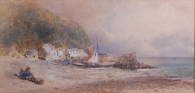 Lot 2549 - B W Whymper - Awaiting the catch, watercolour,...
