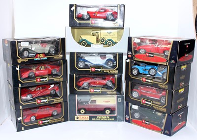 Lot 817 - 13 boxed 1/18th scale Burago, Solido and Eagle...