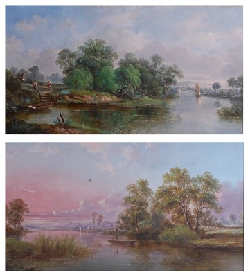 Lot 2546 - J Mundell - Pair; River landscape scenes, oil...