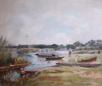 Lot 2544 - John Lochhead (1866-1921) - A sunlit river...