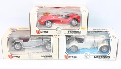 Lot 837 - Burago 1/18th scale boxed diecast group, 3...