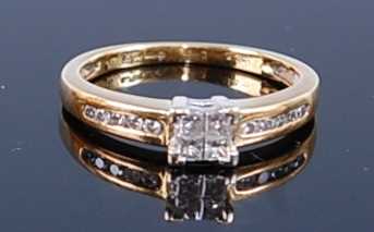 Lot 2349 - An 18ct yellow and white gold Princess cut...