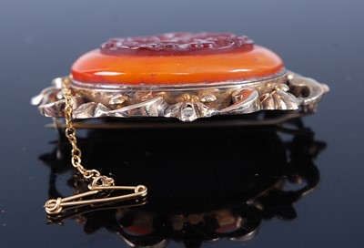 Lot 2343 - A Victorian yellow metal and amber set...