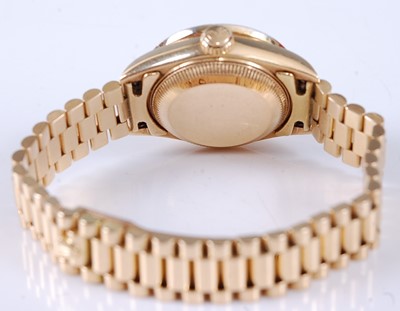 Lot 2392 - A lady's 18ct yellow gold Rolex Oyster...