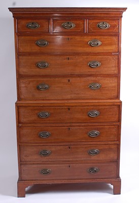 Lot 2616 - A late Georgian mahogany chest-on-chest, the...