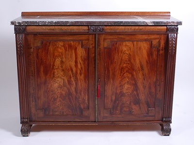 Lot 2637 - A Regency mahogany and marble topped fitted...