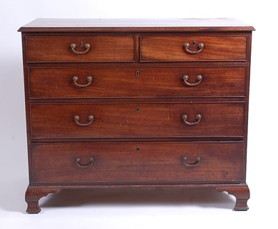 Lot 2619 - * A George III mahogany squarefront chest, of...